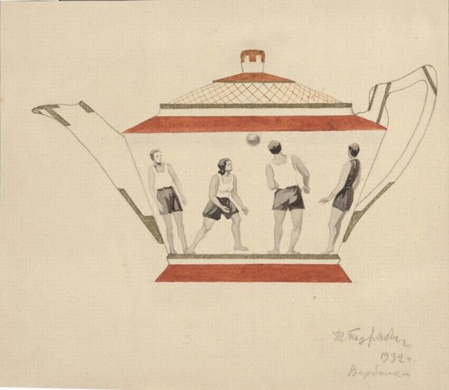 Trifon Podryabinnikov. Teapot decoration study. 1932.